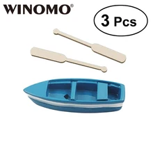 WINOMO 3 шт. микро пейзаж креативный дом искусство ремесла маленькая Смола лодка весла украшения