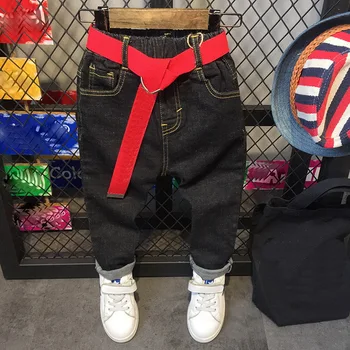 

Cute Cartoon Pattern Kids Jeans spring Autumn High Quality Children Pants Casual trouses Baby boys Jeans 2-6years