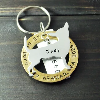 

Personalized Chihuahua Dog Tag, Pet ID Tags, Hand Stamped Engraved Alloy Chihuahua tag, Customized Name & Address, Phone Number