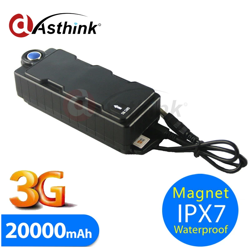 Car GPS Tracker 3G WCDMA 2G GSM GPS Ipx7 Waterproof 20000mAh Large Battery Magnetic Removable GPS
