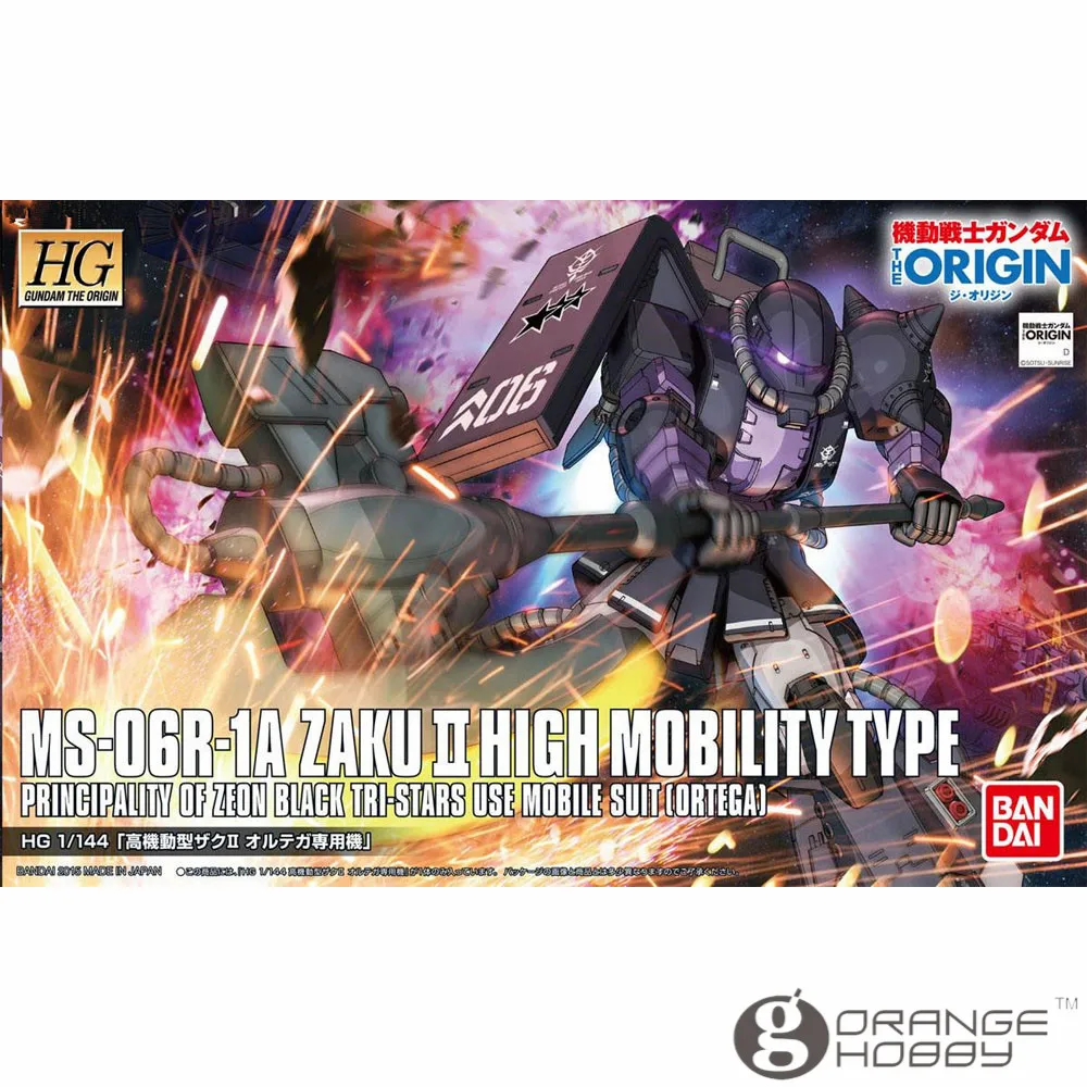 

OHS Bandai HG Origin 005 1/144 MS-06R-1A Zaku II High Mobility Type Ortega Mobile Suit Assembly Model Kits oh