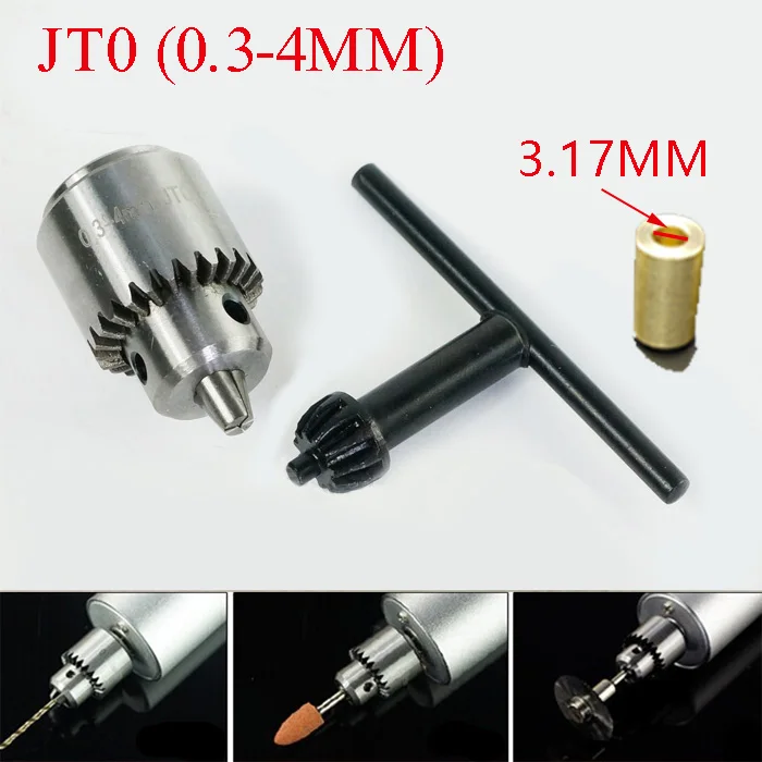 mini drill chuck 0.3 4mm JT0 Applicable to motor shaft diameter 3.17mm