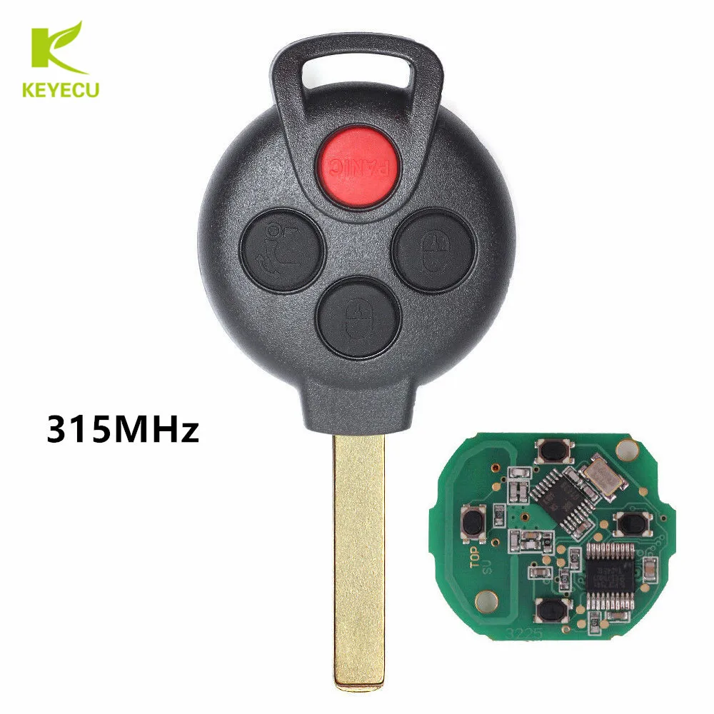 KEYECU умный дистанционный ключ 315 МГц 7941 чип 4 кнопки для MERCEDES BENZ Smart Fortwo 2005-2015 FCC ID: