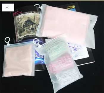 

50pcs Zip Lock Bag with ring zipper Frosted Plastic Storage Bag For Clothing Socks Organizer Bag Travel Packaging bag