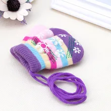 Snow font b Gloves b font font b Kids b font Mitten Children Knit Velvet Warm