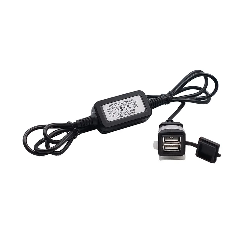 12 В 24 до 5 двойной USB кабель для зарядки Автомобильный проводной понижающий