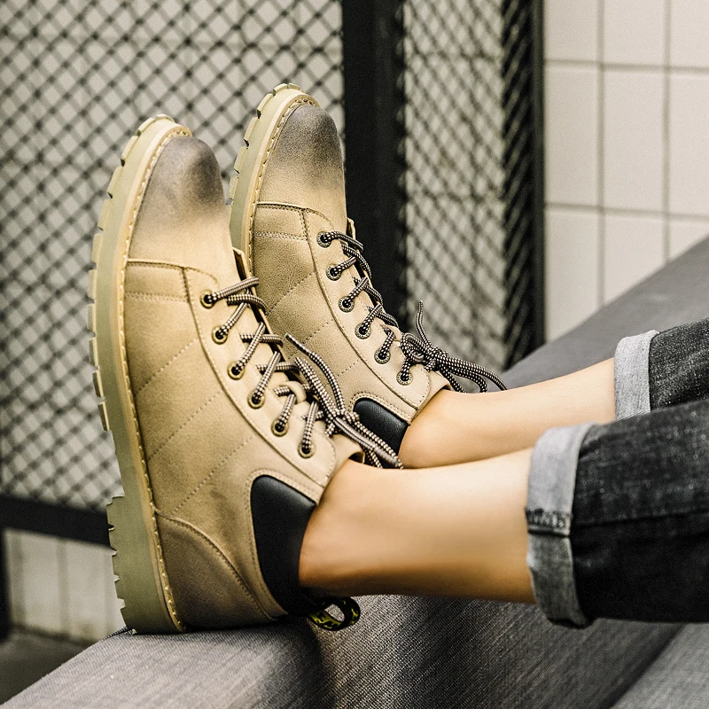

2018 New Arrival Winter Casual Flock Shoes Man High Heel Hard-wearing Breathable British Style Mens Shoes Size 39-44 Xx3