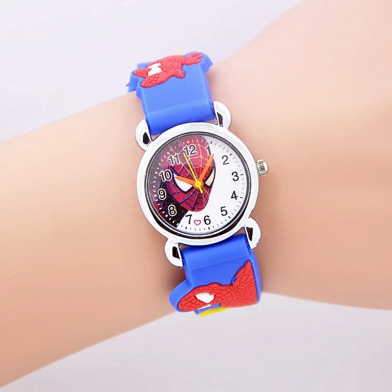 

2017 Fashion Spiderman Child Watch Silicon Cartoon Kids Sport Watch Boys Silicone quartz watch 3D Watch relogio masculino