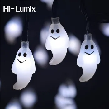 

Hi-Lumix 4.8M 20leds or 6M 30Leds Waterproof Cute Ghost Solar Powered led String light outdoor decoration Halloween,Garden,Party