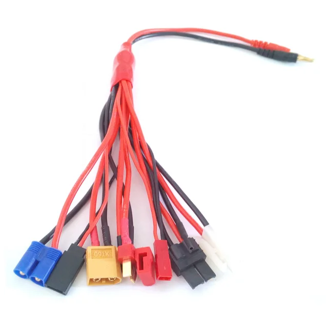 Best Offers RC T plug cable battery charger,multifunctional cable for lipo battery Futaba TRX XT60 EC3 JST male connector Free shipping