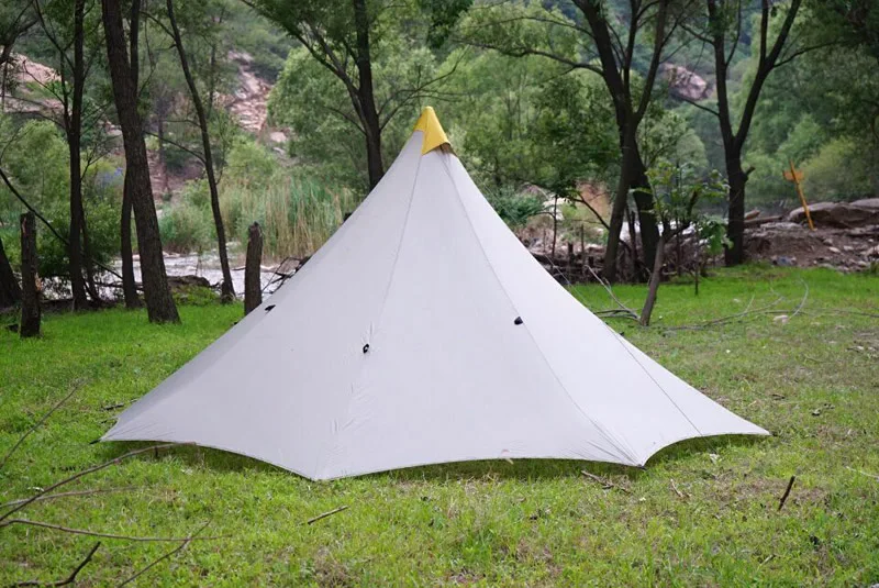 Сверхлегкий наружный кемпинговый вигвам двусторонний с силиконовым покрытием 20D нейлоновая Пирамида палатка 3 человека большая палатка водонепроницаемый походные палатки
