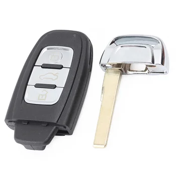 Keyforkess per Audi A6L Q7 modello pieghevole aggiornato 3 pulsanti Keyless Go Smart Remote Car Key Shell Case Cover Fob con lama - KEYECU per Audi A6L Q7 modello pieghevole aggiornato 3 pulsanti Keyless Go Smart Remote Car