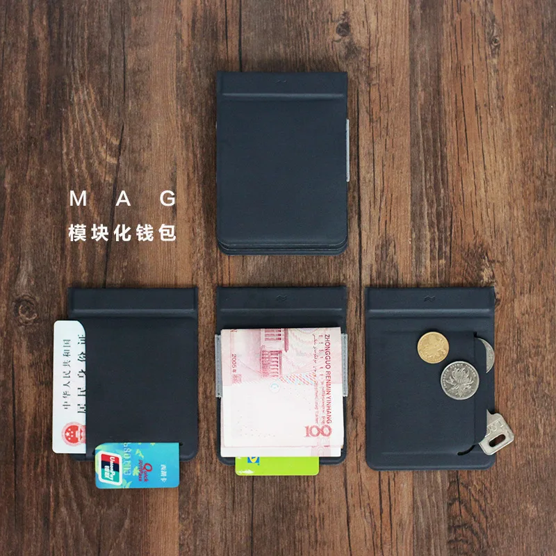 

MAG Modular Creative Magnetic Combination Split Plastic Credit Bank Card Case Holder Short Men Male Wallet and Purse Design