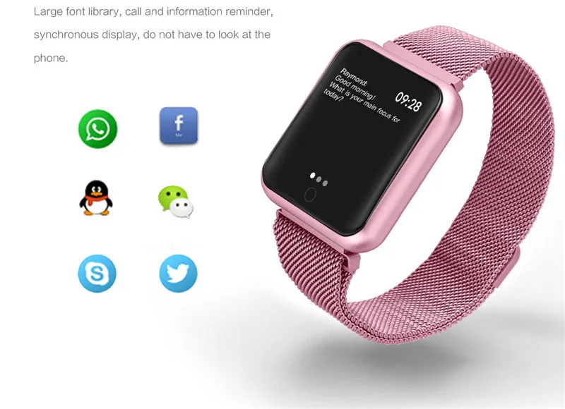 Фитнес-браслет P68 Смарт-часы IP68 Водонепроницаемые для Apple Watch Xiaomi ios Android с монитором сердечного ритма Смарт-браслет+ наушники