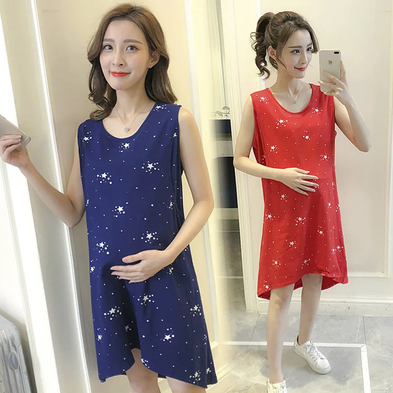 Summer Nightwear Maternity New Dress Nursing Clothes Sleepwear Thin For Pregnant Women Pajamas Cartoon Pyjama Breastfeeding