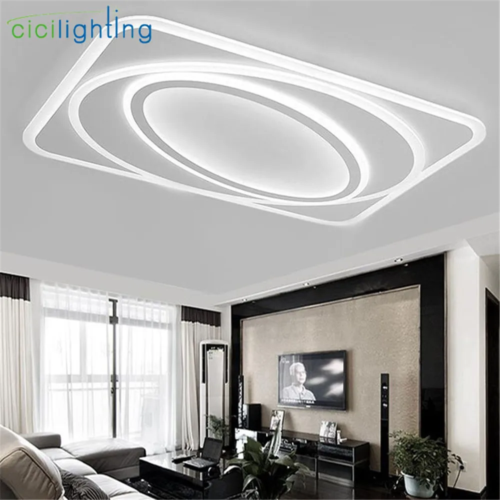 

Minimalist rectangle geometry led ceiling lighting fixture 72W 80x56cm acrylic flush mount lustre lamp luminaria de teto lampara