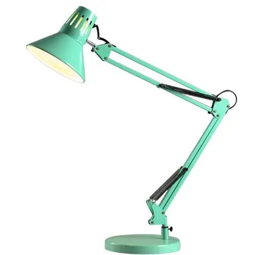 Современные 6 цветов Длинные Поворотные лампы в скандинавском стиле, регулируемые настольные лампы E27, светодиодная настольная лампа для офиса, светильник для чтения, лампа для дома, гостиной - Цвет корпуса: green color