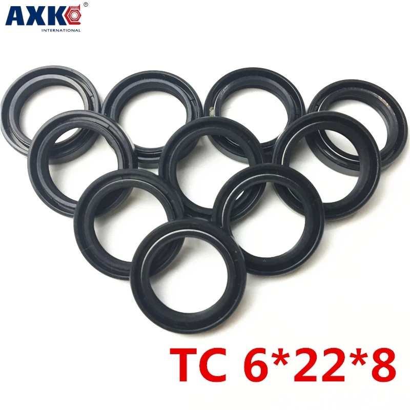 Shaft Oil Seal TC 6*22*8 Rubber Covered Double Lip With Garter Spring