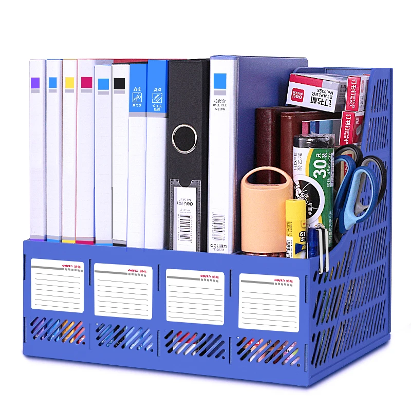 

home office storage Plastic Stationery Organizer Home Office Notebook File Shelf Pen Case Storage Box Waterproof Desk Organizer