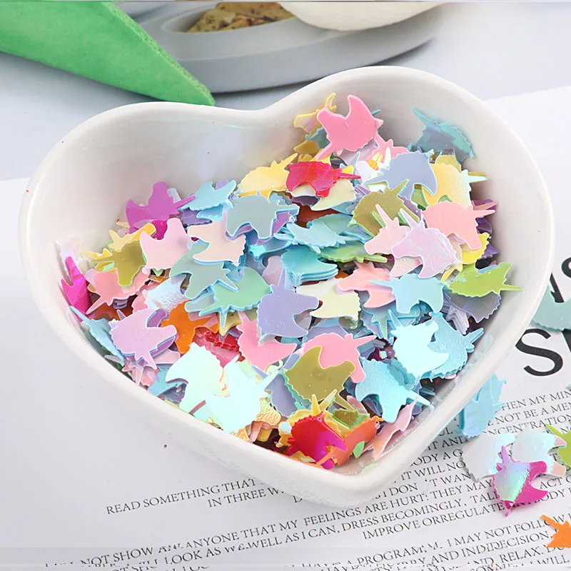 

15g/Pack 10mm PVC Unicorn Shape Loose Sequins Paillettes Sewing Women Garments Bags Accessories Wedding Craft