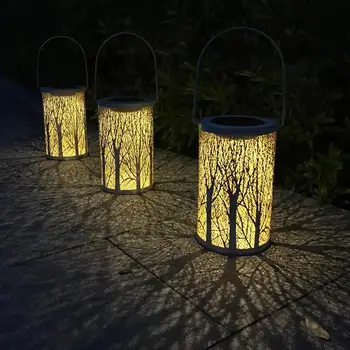 

Solar Garden Light Metal Hollow Projection Hanging Lamp for Outdoor Garden Yard Pathway Lawn Decoration Solar Power Light