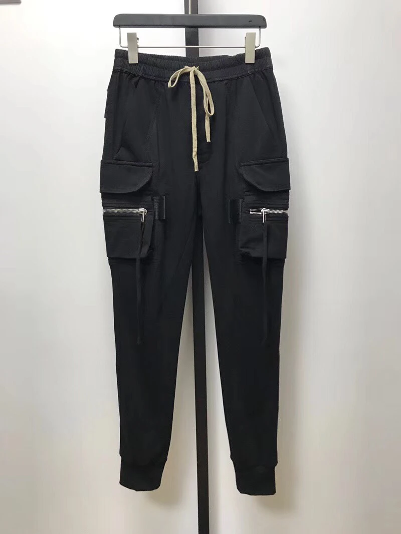 18ss Owen Seak Men Sweatpants Gothic Loose 100% Cotton Harem Pants Full Length Black Pants Winter Men Pants