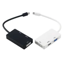 3 in 1 Thunderbolt มินิพอร์ต DisplayPort HDMI DVI VGA Adapter สำหรับ Mac MacBook Air iMac Microsoft surface Pro(China)