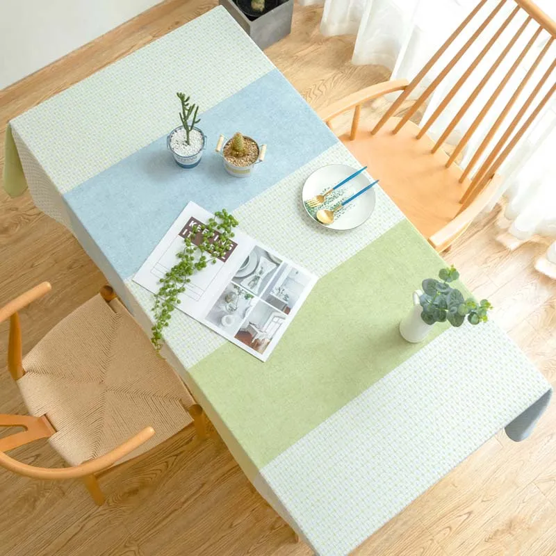 

Europe Green Kitchen Waterproof Table Cloth Stripe Rectangular Dining Table Cover End/Tea Table Coat Obrus Tafelkleed mesa nappe