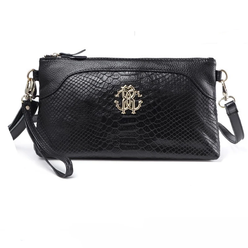

New Genuine Leather Cowhide Shoulder Bag Casual Clutch Wallet Purse Women's Handbag Crocodile Crossbody Messenger Bag for Phone