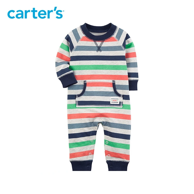 French Terry Cloth Baby Jumper Coverall Romper 100/% Cotton One-Piece Snap Pajamas with Pocket