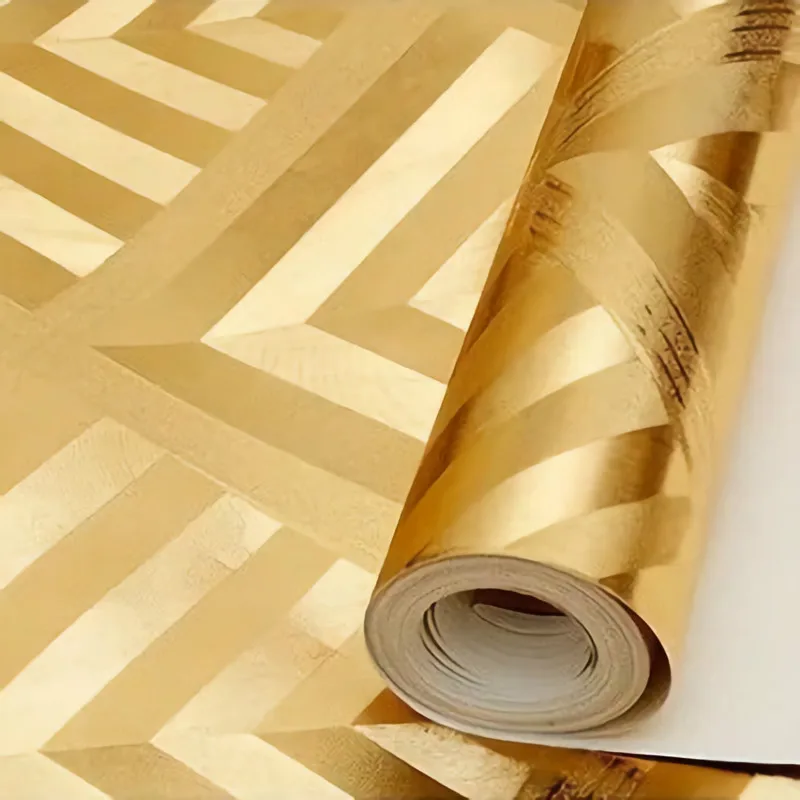 

3D Abstract Metallic Wallpaper Roll Gold Silver Wall Paper for Walls Living Room Ceiling KTV Background