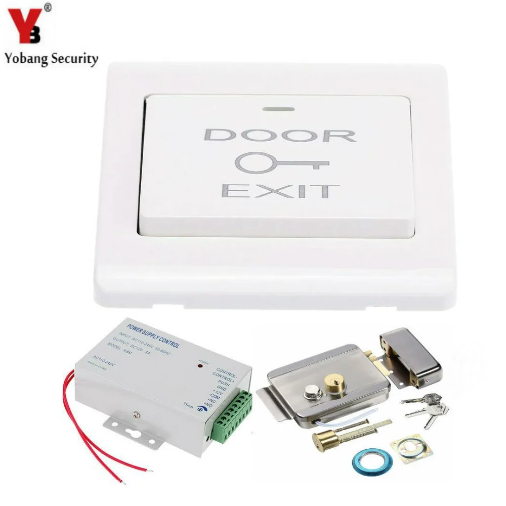 Yobang Security Home Gate Opener Access Control System with Electric Magnetic Door Lock+ Exit Door Switch+ DC12V Power Supply