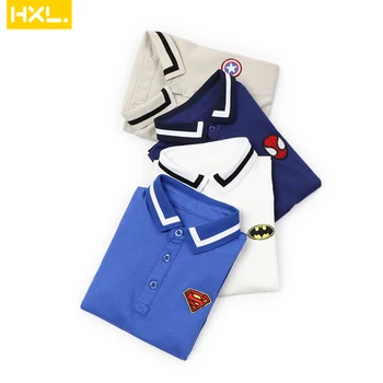 

Super Hero Boys Polo Shirt Solid Color Polo Shirts 2019 Kids Lapel Cotton Turn-Down Collar Short Sleeve Summer Clothes