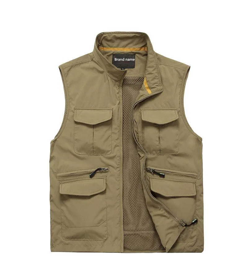 New Fishing Vest Outdoor Hiking Hunting Multi Pocket Vest Waistcoat Men