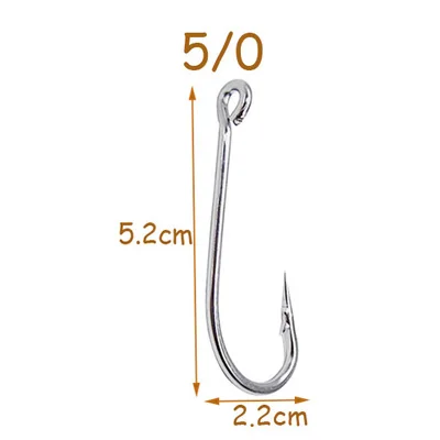 200PCS Fishing Hooks Saltwater O'Shaughnessy Forged Fish Hooks Stainless  Steel Long Straight Shank J Hooks Fishing 1/0-10/0