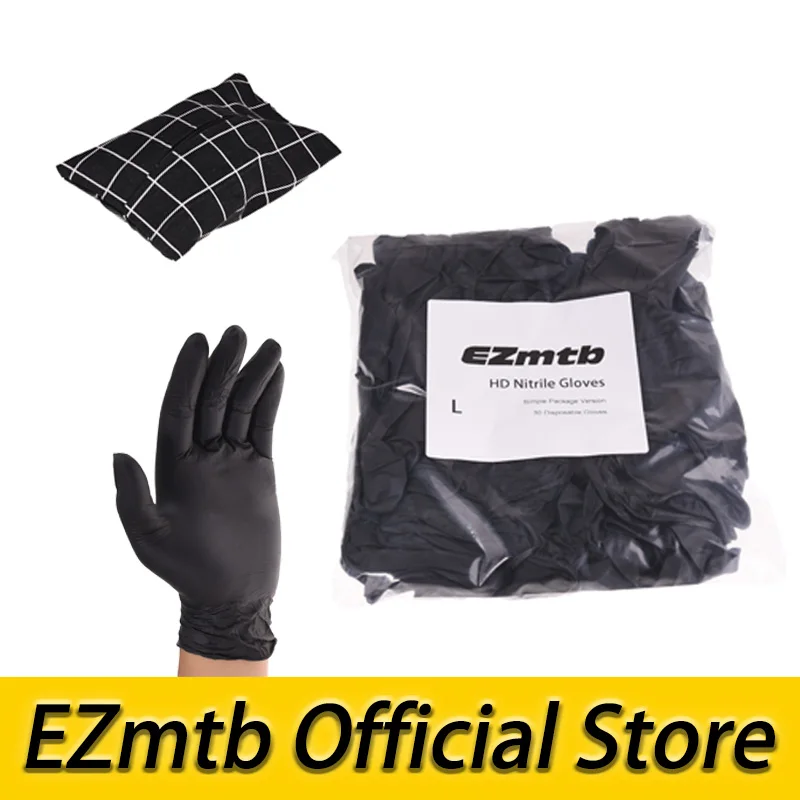 buy Free Shipping EZmtb bicycle Maintenance HD nitrile gloves Powder free Latex free 30 in 1 bag