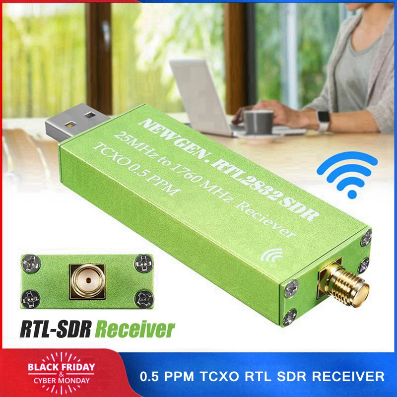 0.5 PPM TCXO RTL SDR USB AM FM Software Defined Radio Receiver Scanner