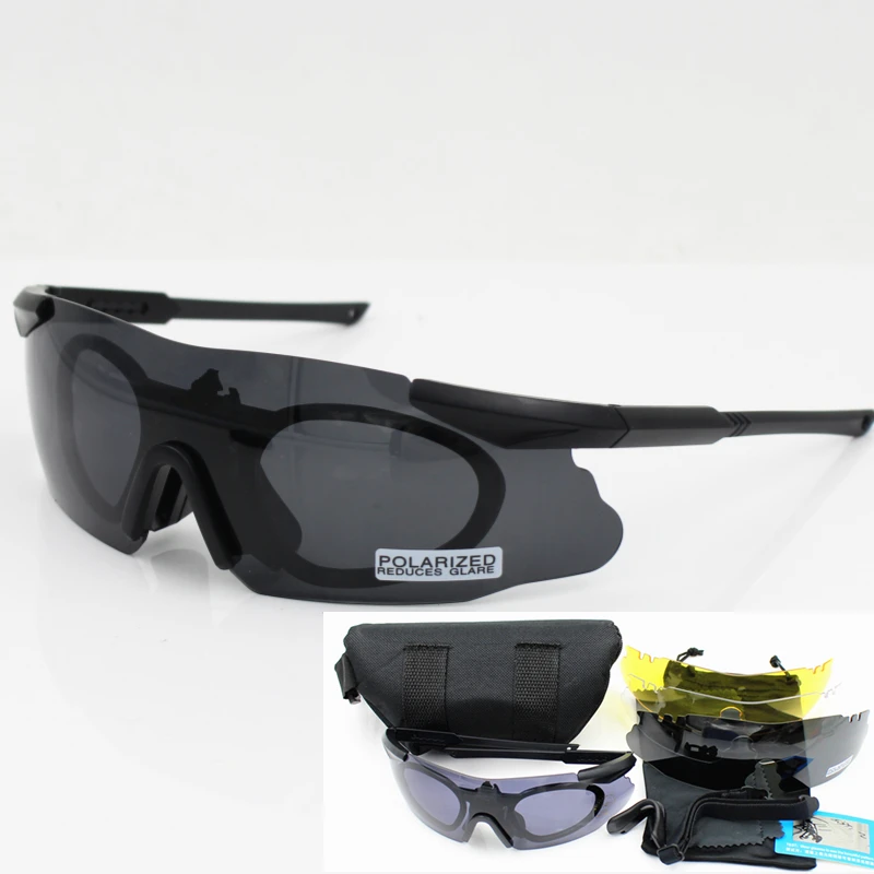 Мужские солнцезащитные очки для велоспорта, военные поляризационные 3/5 линзы, защитные очки, тактические армейские очки, для охоты, боевых игр