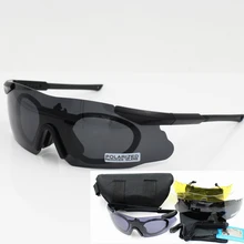 Мужские солнцезащитные очки для велоспорта, военные поляризационные 3/5 линзы, защитные очки, тактические армейские очки, для охоты, боевых игр