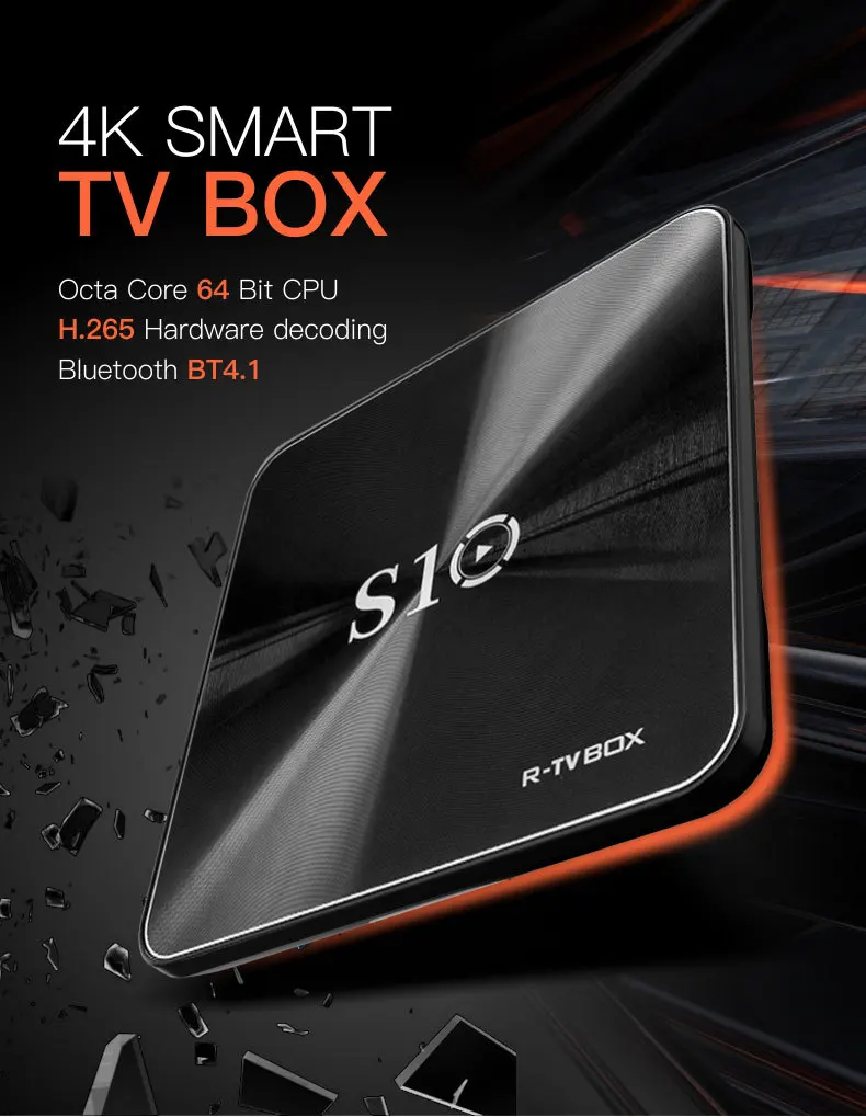 

R TV Box S10 2G/3G 16G/32G DDR4 Android 7.1 Smart TV BOX Amlogic S912 5G Wifi 4K 3D BT Media Player Set Top Box