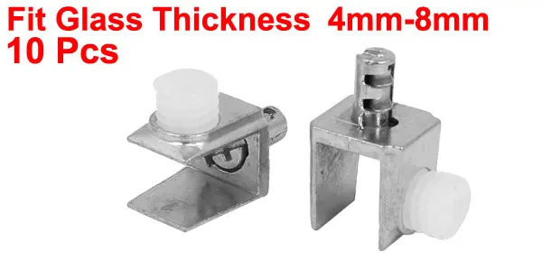4mm-8mm Thickness Adjustable Rectangle Glass Shelf Clamp Clip Support Bracket 10pcs | Обустройство дома