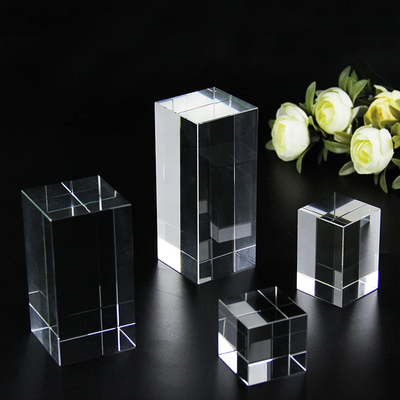 

Custom Crystal Home Decor Ornaments 3D Laser Engrave DIY Block Engraving Paperweight Gifts