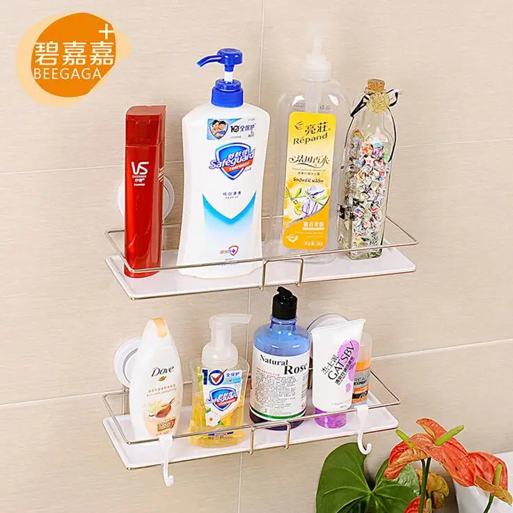 Modern Bathroom Shampoo Storage Shelves Stainless Steel Rack with