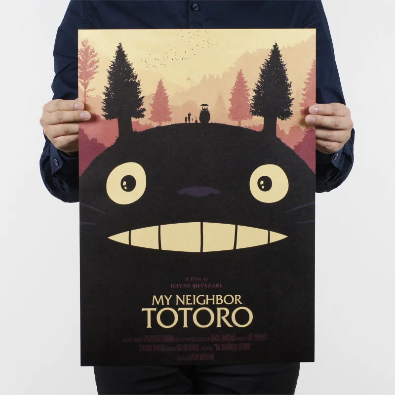 

Free shipping,Totoro E/Miyazaki Hayao classic Cartoon film/kraft paper/bar poster/Retro Poster/decorative painting 51x35.5cm