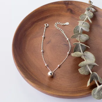 

Promotion Real. 925 Sterling Silver Jewelry Round Ball / Lucky Bead Smaller &Bigger design Chain Bracelet GTLS382