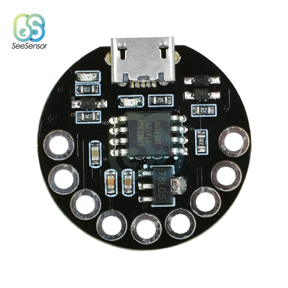 ATmega32U4 LilyPad для Arduino DIY наборы Micro USB ATtiny85 LilyTiny основная плата светодиодный зуммер WS2812 RGB CR2032 ADXL335 - Цвет: ATtiny85