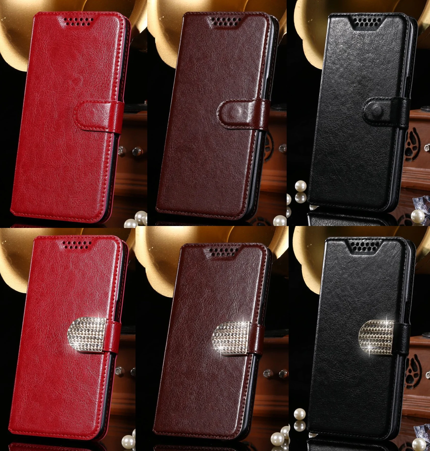

Luxury Wallet PU Case Flip Leather Exclusive Cover Book Card Slots For BQ BQ-5521 Strike Power Max 5505 Amsterdam 4526 Fox
