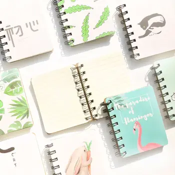 

1Pc Flamingo Notespad Small Rollover Portable Coil Notebook Agendas Mini Pocket Planner Journal Diary Notebooks