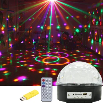 

BEIAIDI Music Crystal Magic Ball Led Stage Lamp DJ KTV Disco Laser Light Party Light Sound IR Remote Control Christmas Projector