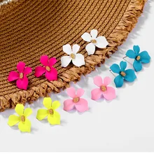 Серьги-гвоздики в Корейском стиле с милым цветком для женщин новые модные красивые серьги Femme Brinco ювелирных изделий